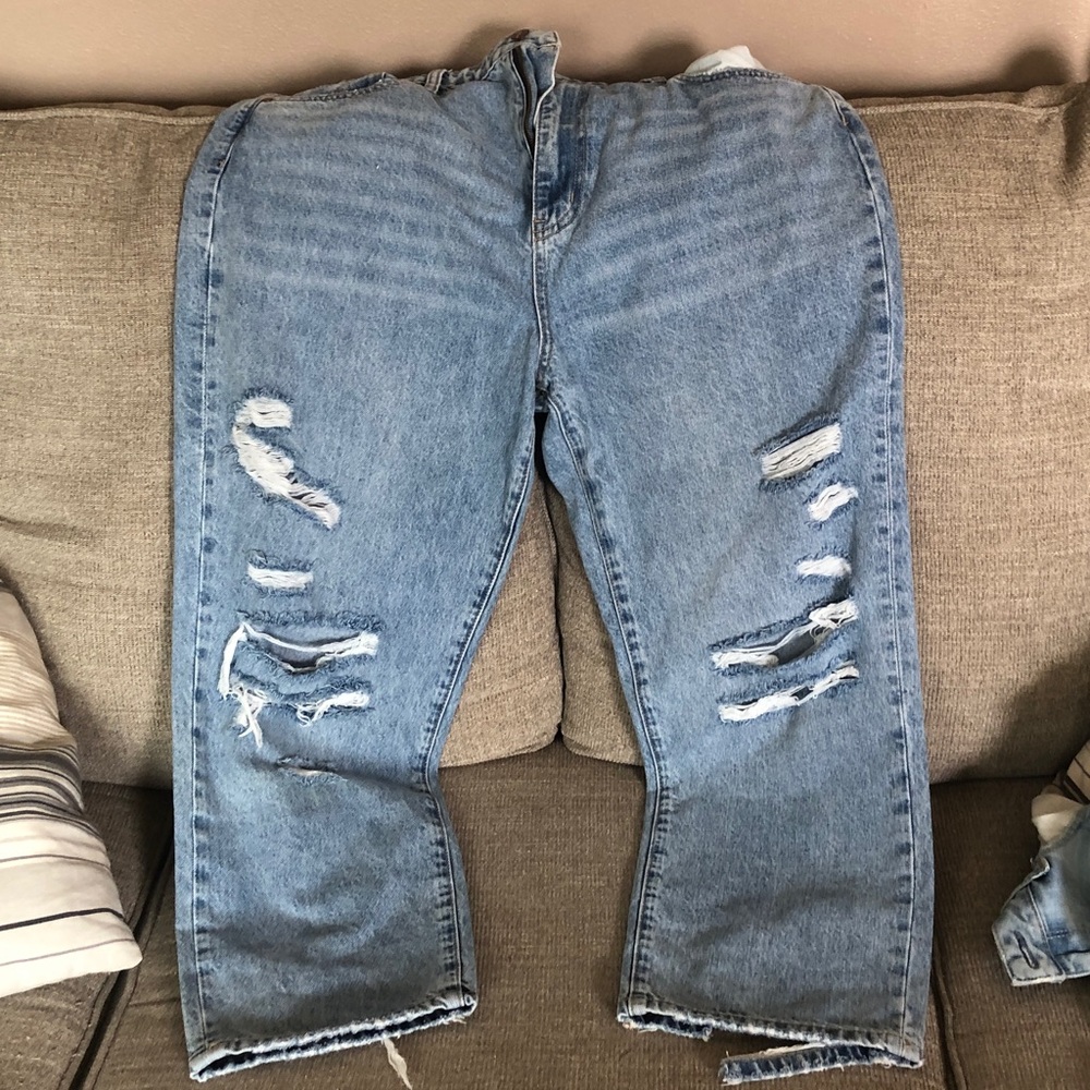 bohme Light Blue Distressed Boyfriend Jeans
